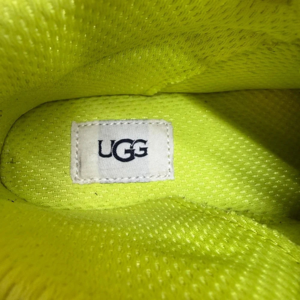 UGG Highland Sneaker Boot Womens 7 Chestnut Orange Neon Yellow High Top Sneakers